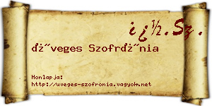 Üveges Szofrónia névjegykártya
